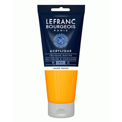 Акрилова фарба Lefranc Fine Acrylic Color 200 мл, 212 Indiane yellow Індійський жовтий