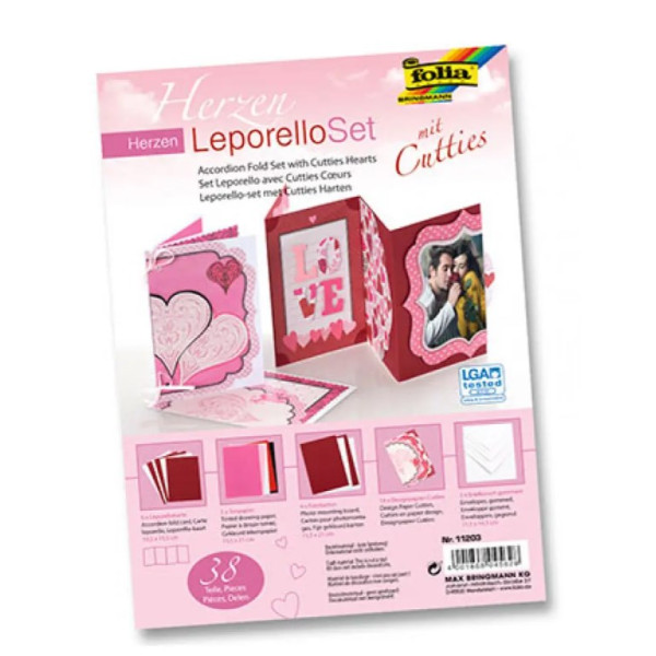 Набір для створення листівки-фоторамки Folia Leporello-folding sets with Cutties Hearts