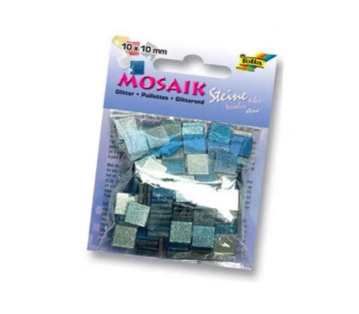 Мозаїка глітерна Folia Glitter, 45 г/м2, 10x10 мм, 190 шт № 02 Blue Синій