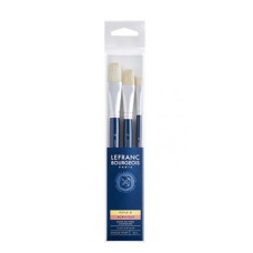 Набір пензлів щетина Lefranc Fine Hog Bristle Brushes Set, 3 шт (№ 8, 16, 24)