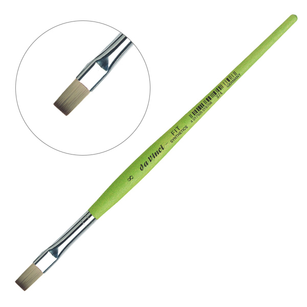 Пензель плоска синтетика DaVinci 374 Fit for Hobby School, № 8