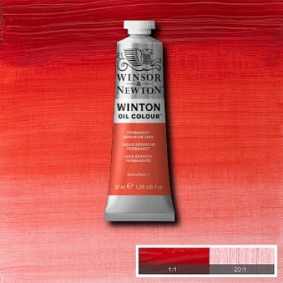Масляная краска Winsor Newton Winton Oil Colour 37 мл №480 Permanent geranium lake Перманентная герань