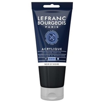 Акриловая краска Lefranc Fine Acrylic Color 80 мл, 269 Ivory black Черная слоновая кость