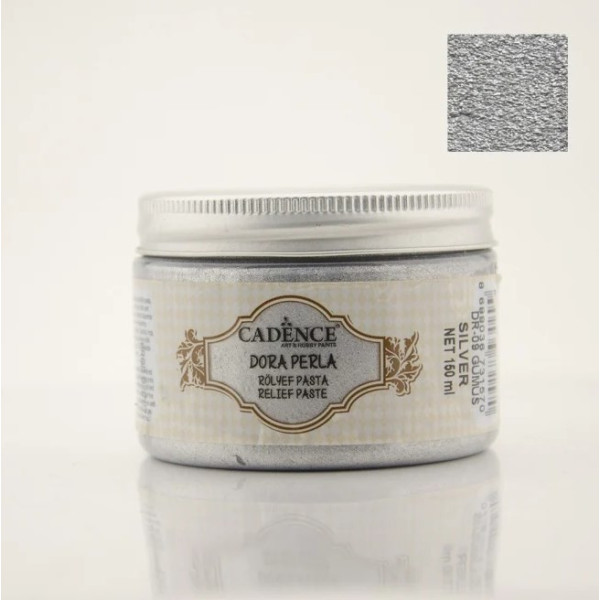 Объемная паста Dora Perla Metallic Relief Paste Cadence, 150 №9 Silver Серебро