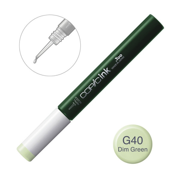 Чернила для заправки маркеров Copic Ink G-40 Dim green Тьмяний зелений, 12 мл