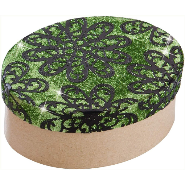 Бокс картонний для декору Folia Small Cardboard Box Natural, Oval Овальний, бежевий