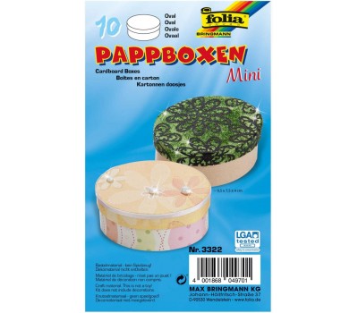 Бокс картонный для декора Folia Small Cardboard Box Natural, Oval Овальный, бежевый