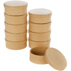 Бокс картонный для декора Folia Small Cardboard Box Natural, Oval Овальный, бежевый