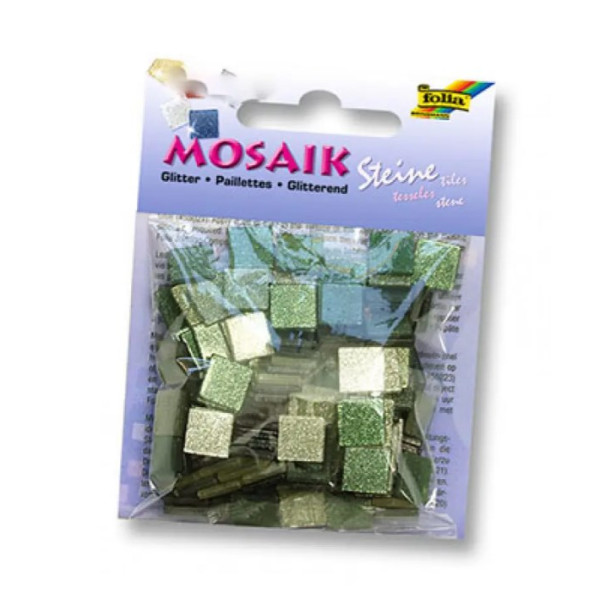 Мозаика глиттерная Folia Glitter, 45 г/м2, 5x5 мм, 700 шт, № 03 Green Зеленый