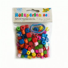 Бісер дерев'яний, Folia Wooden Beads, 88 шт, асорті арт 2298