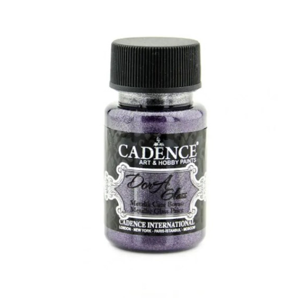 Акриловая краска металлик для стекла и керамики Cadence Dora Glass Metallic Porcelain Paint, 50 мл, № 3139 Темная орхидея