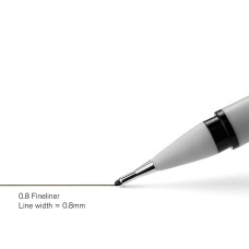 Лайнер Winsor Newton Black Fineliners, 0,8 мм