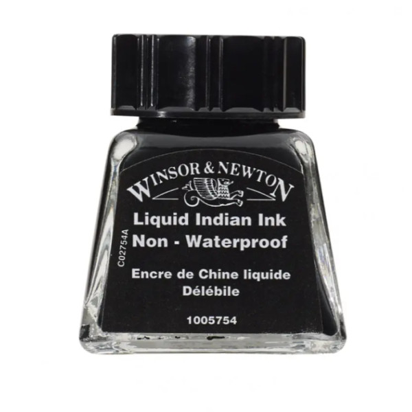 Тушь Drawing Inks Winsor Newton 14 мл, Liquid Indian (Индийский черный)