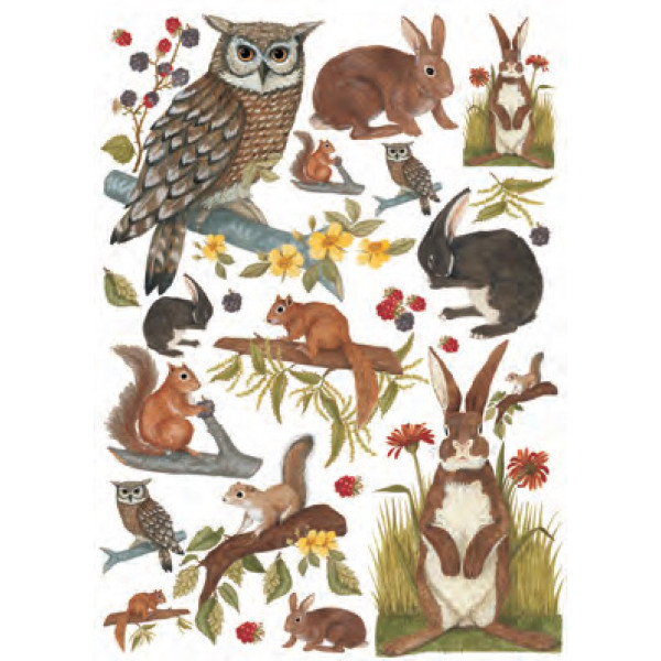 Карта для декупажу Алфавіт та квіти 2 розмір 50x70 см