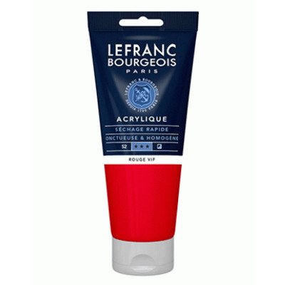 Акрилова фарба Lefranc Fine Acrylic Color 200 мл, 396 Bright red Яскравий червоний