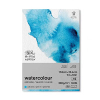 Альбом акварельной бумаги Winsor Newton Watercolour, cold press, 25% хлопок, 18х25 см, 300 г/м2, 12 листов