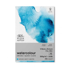 Альбом акварельного паперу Winsor Newton Watercolour, cold press, 25% бавовна, 18х25 см, 300 г/м2, 12 аркушів