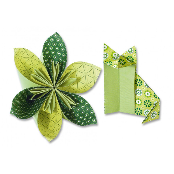 Бумага для оригами Folia Folding Papers 15x15 см, 50 листов, 80 г/м2, зеленый