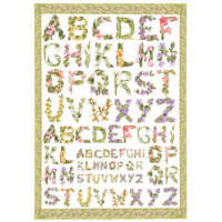 Карта для декупажу Алфавіт та квіти 1 розмір 50x70 см арт DECOUP01_064
