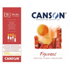 Альбом бумаги для масла Figueras Linen canvas grain 290 г, 18x24 см, 10 листов, Canson