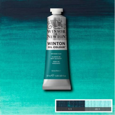Краска масляная Winsor Winton Oil Colour, 37 мл, № 696, Viridian Dark Темный Виридиан
