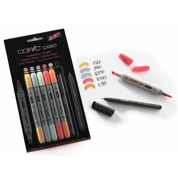 Набір маркерів Copic Ciao set 5+1, пастельні кольори + лайнер