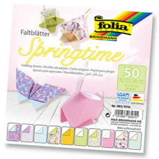 Набор бумаги для оригами Folia Springtime, 15х15 см, 80 гр., 50 листов