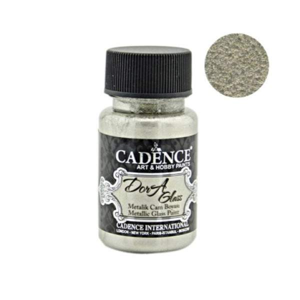 Вітражні фарби Cadence металік Dora Glass Metallic Porcelain Paint, 50 мл №3137 Платина