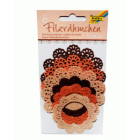 Набір висічок із фетру для декорування Folia Felt Frames Brown 150 г/м2, d 7-10 см, коричневі відтінки