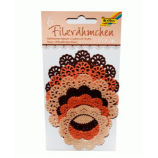 Набор высечек из фетра для декорирования Folia Felt Frames Brown 150 г/м2, d 7-10 см, коричневые оттенки