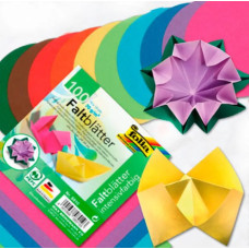 Набор бумаги для оригами Folia Folding Paper 70 г/м2, 15х15 см, ассорти, 100 листов