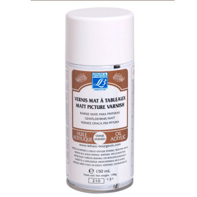 Лак в аэрозоли для живописи матовый Lefranc ANTI-UV painting varnish Matte, 150 мл