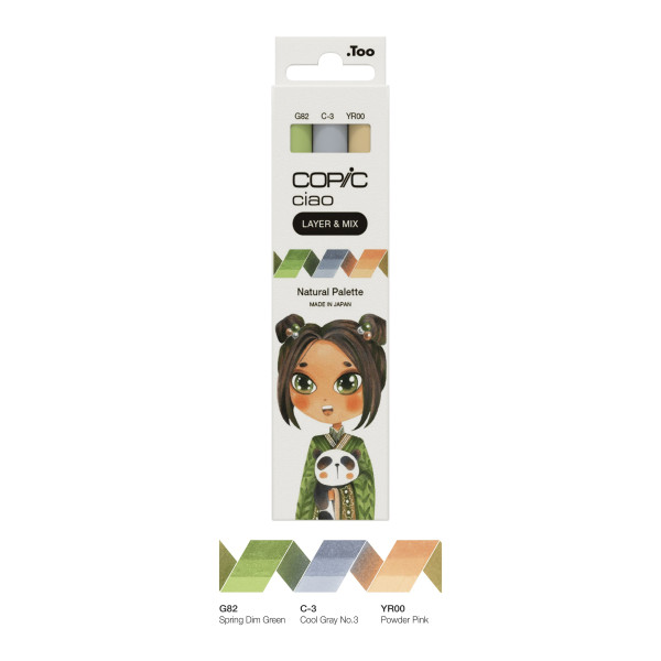Набір маркерів Copic Ciao Set "Layer Mix" (3 шт), Natural Palette (G82+C-3+YR00)