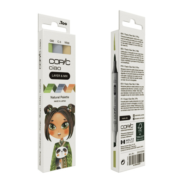 Набір маркерів Copic Ciao Set "Layer Mix" (3 шт), Natural Palette (G82+C-3+YR00)