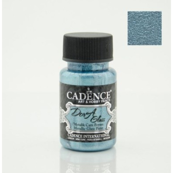 Акриловая краска металлик для стекла и керамики Cadence Dora Glass Metallic Porcelain Paint, 50 мл, № 3166 Эгейский голубой