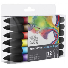 Набор акварельных маркеров Winsor Newton Watercolor Markers Set, 12 шт