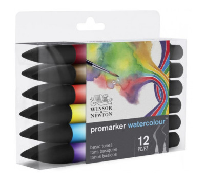 Набір акварельних маркерів Winsor Newton Watercolor Markers Set, 12 шт