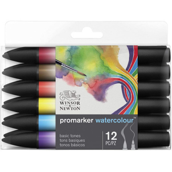 Набір акварельних маркерів Winsor Newton Watercolor Markers Set, 12 шт