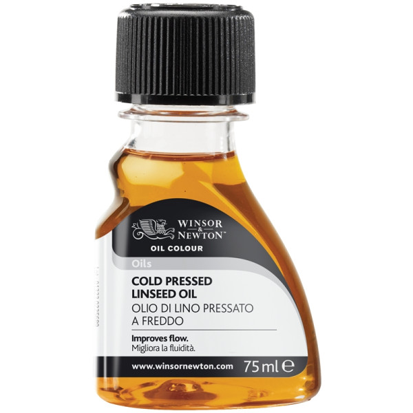 Льняное масло для масляных красок Winsor Cold pressed linseed Oil, 75 мл