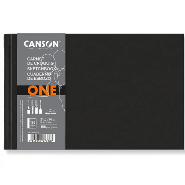 Блокнот для эскизов One Light grain Canson 100 г, 21,6x14 см - A5, 98 листов, Landscape