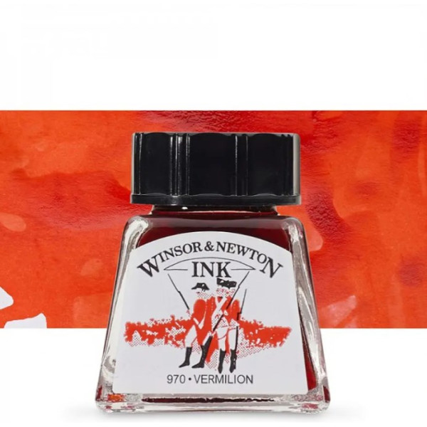 Туш художня Winsor Newton Drawing Inks 14 мл №601 Vermilion Верміліон
