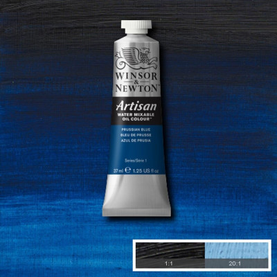 Краска масляная водорастворимая Winsor Artisan Water Mixable 37 мл, № 538, Prussian Blue Берлинская Лазурь