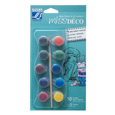 Набор витражных красок Lefranc Miss Deco set Glass Tile, 10шт + кисточка арт 211631