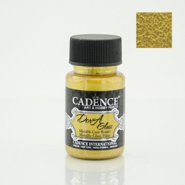 Акриловая краска металлик для стекла и керамики Cadence Dora Glass Metallic Porcelain Paint, 50 мл, № 3136 Богатое золото
