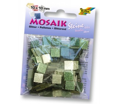 Мозаїка Folia глітерна Glitter 45 г/м2, 10x10 мм (190 шт), №03 Green (Зелений)