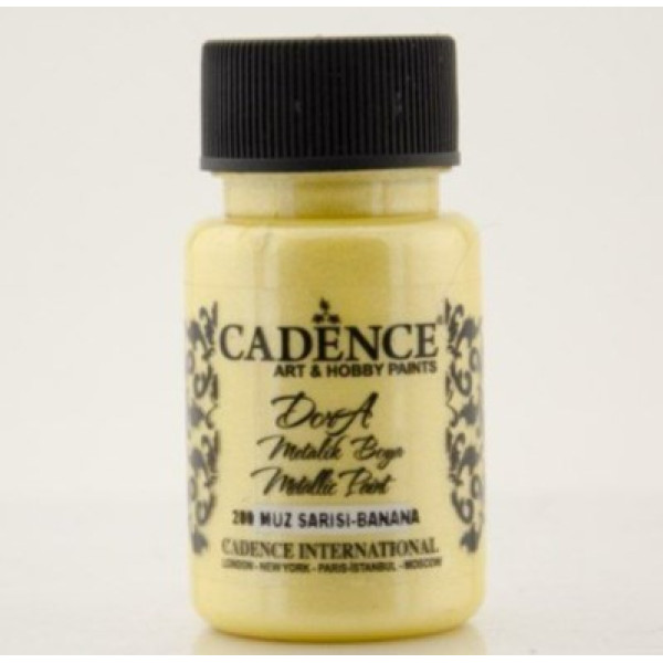 Акрилова фарба металік Cadence Dora Metallic Paint, 50 мл, Банановий жовтий