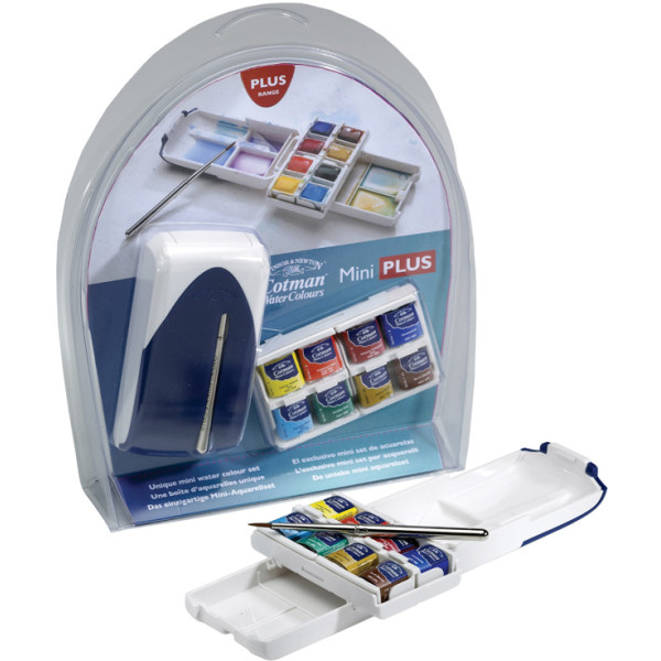 Акварельні фарби Winsor & Newton 8 шт + пензель Mini Plus