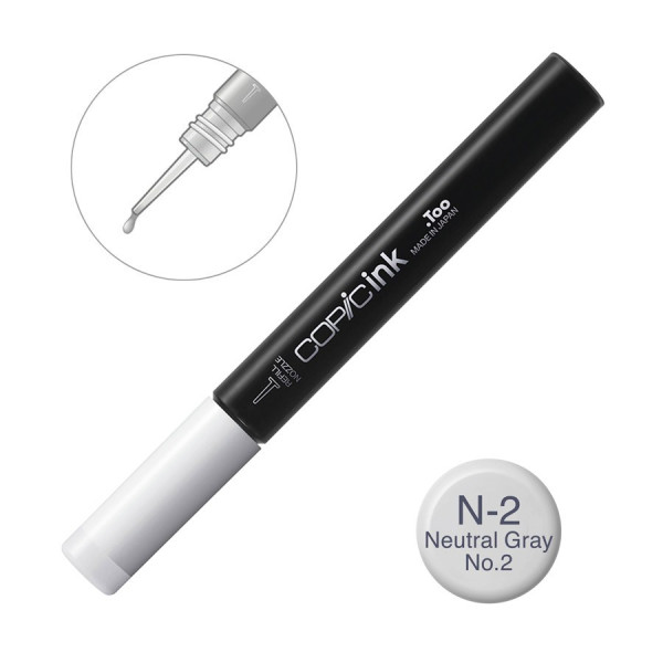 Чернила для заправки маркеров Copic Ink N-2 Neutral gray Нейтральный серый, 12 мл