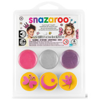 Краски для грима в наборе Snazaroo Butterfly, 3 краски + 3 трафареты