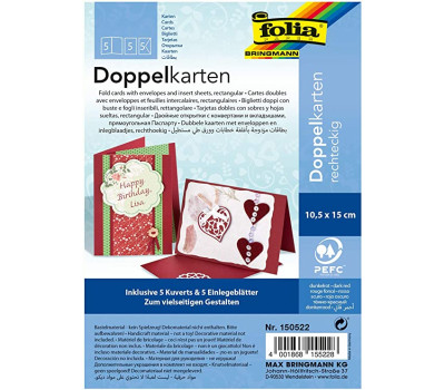 Заготовка прямокутна для листівки Folia Cards, 220 г/м2, 10,5x15 см, № 22 Dark red Бордовий